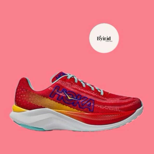 Hoka Mach X Men's Running Shoes - Cerise/Cloudless