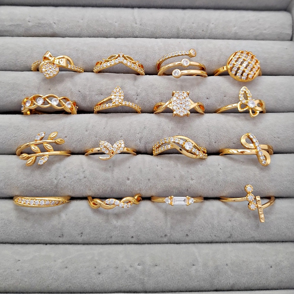 Harga Bersaing Cincin Wanita Xuping Model Cantik Elegan Berlian Imitasi Lapis Emas Gold  BR387