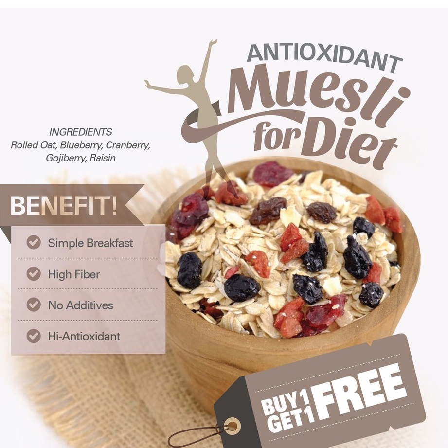 

1212 SALE Buy 1 Get 1 Free Antioxidant Muesli 5gr x 2pc