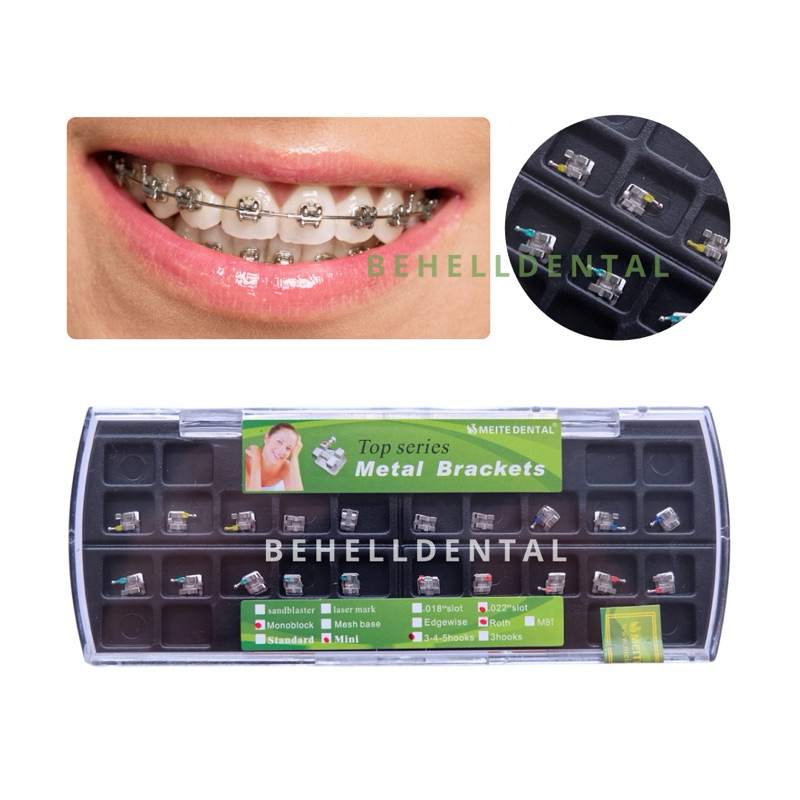 BRACKET BEHEL GIGI METAL MINI ROTH 022 WITH HOOK 345 TOP SERIES BOX HIJAU / Kawat Dental Comfort Usa