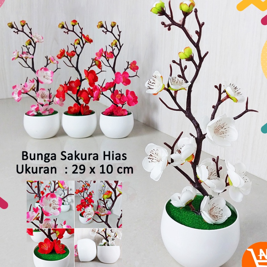 GROSIR Bunga Hias Plastik Hiasan Ruang Rumah Bunga Sakura Artificial Flowers Palsu Dekorasi Rumah Po