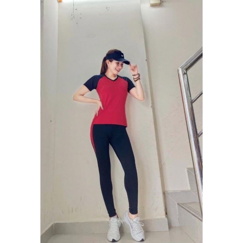 Baju senam wanita set zumba gym aerobik senam yoga dll