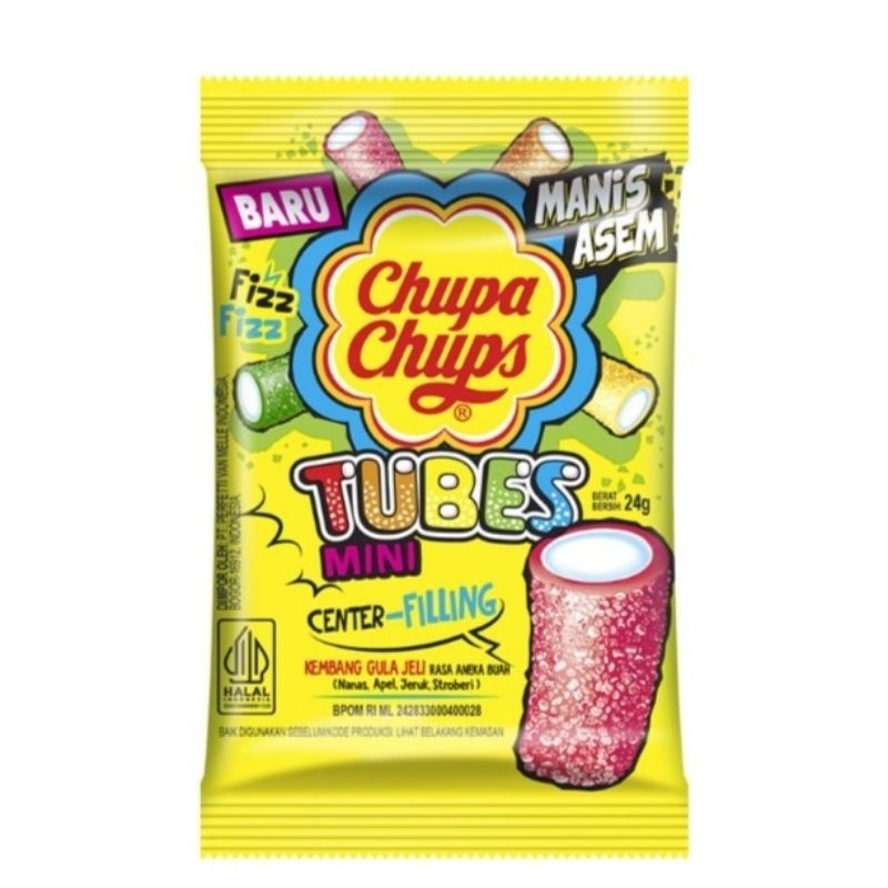 

Chupa Chups Tubes Mini Center Filling Permen Jeli 24gram