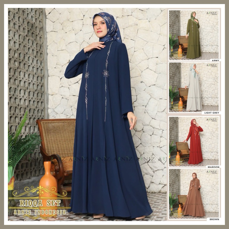 Riqqa Set Dress Scarf Original By Arniz Collection