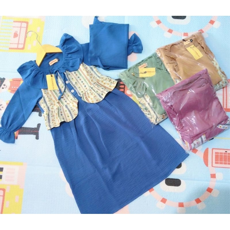 gamis set hijab anak 3-8 tahun