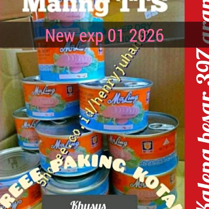 

Free Ongkir 397 MALING TTS CANNED HAM PORK LUNCHEON MEAT maling babi daging babi kaleng ukuran kaleng besar