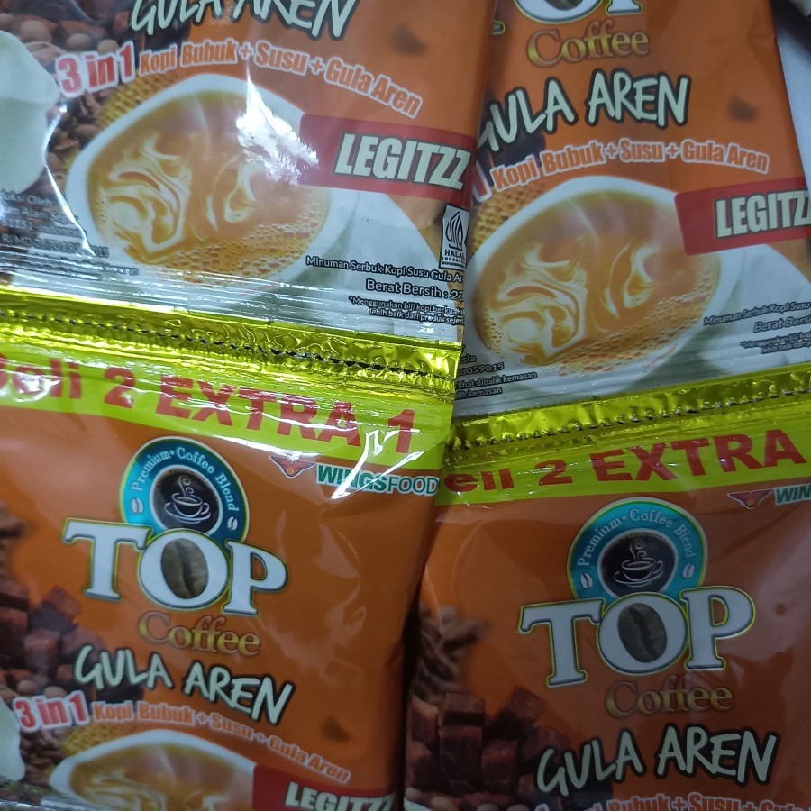 

Kopi gula Aren TOP 26 Gr. Beli 2 saset extra 1 saset