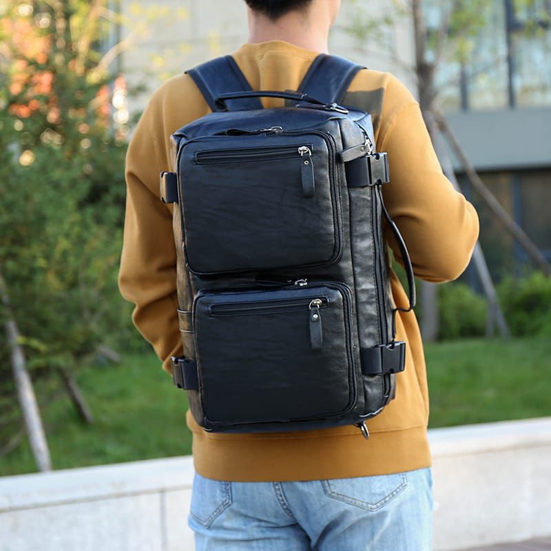 BACKPACK KULIT PRIA GYM BAG KULIT TAS SELEMPANG RANSEL 3IN1 RANSEL IMPORT