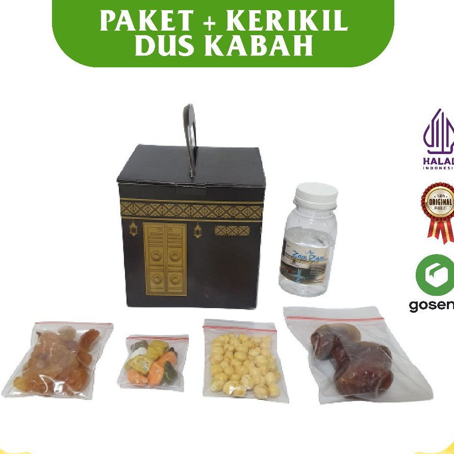 

OLEH OLEH HAJI DAN UMROH 1PCS PAKET STANDAR KEMASAN BOX KABAH ISIAN COKLAT KERIKIL I KURMA I KISMIS I KACANG ARAB I AIR ZAMZAM ASLI I HAMPERS UMROH