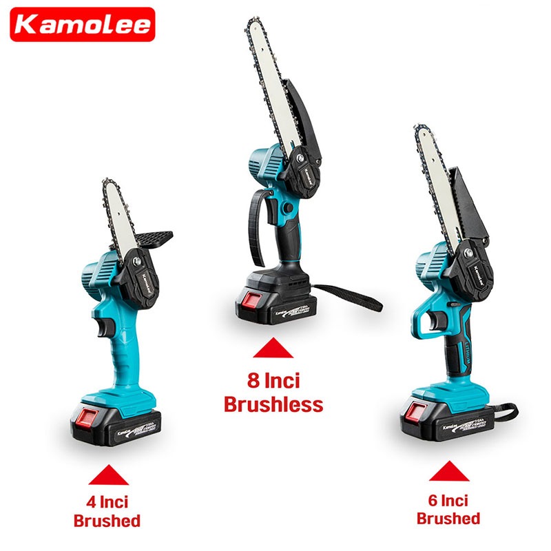 [Pengiriman Lokal + COD] Kamolee Tools 4/6INCH 2000W High Power Brushless Chainsaw Rechargeable Cordless Portable Chainsaw Felling and Trimming Saw Untuk Baterai Makita