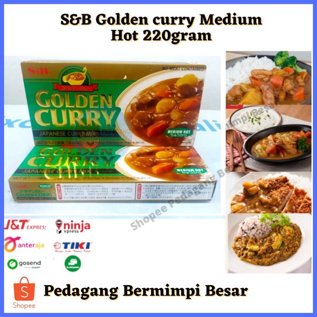 

1212 SALE SB Golden Curry 22gr Medium Hot Kari Blok Kari Jepang buruan