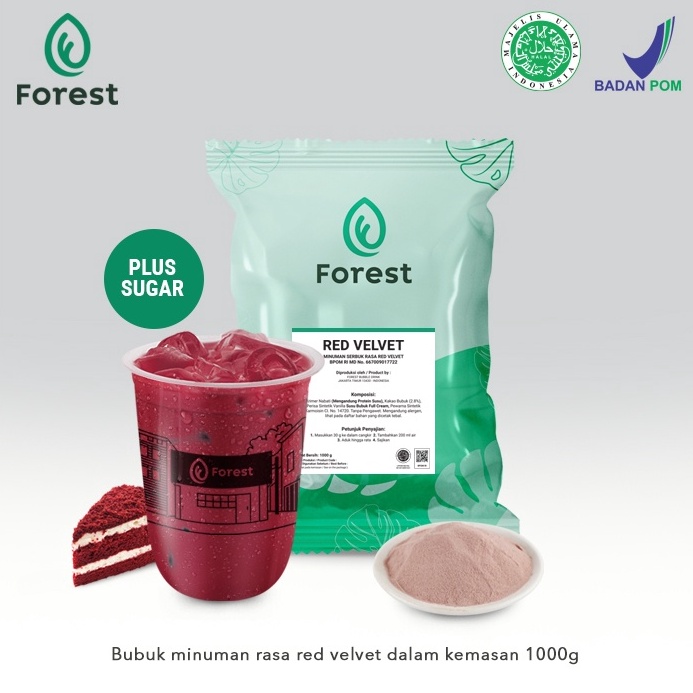 

Original Bubuk Minuman RED VELVET Powder 1g PLUS GULA Forest Bubble Drink gas