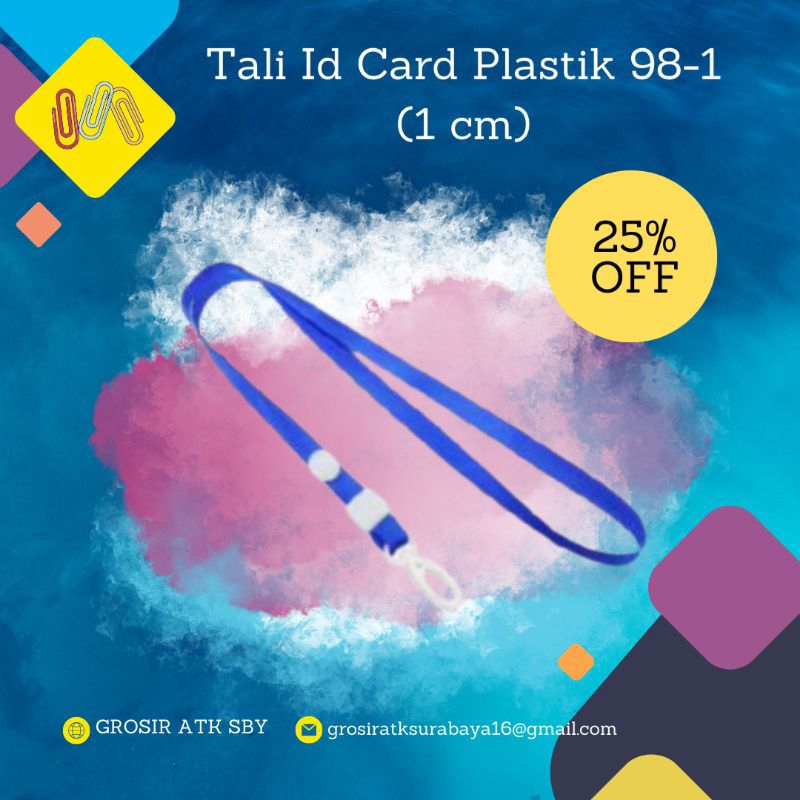 

Tali ID Card Strap Cantol Plastik 98-1 ukuran 1 cm