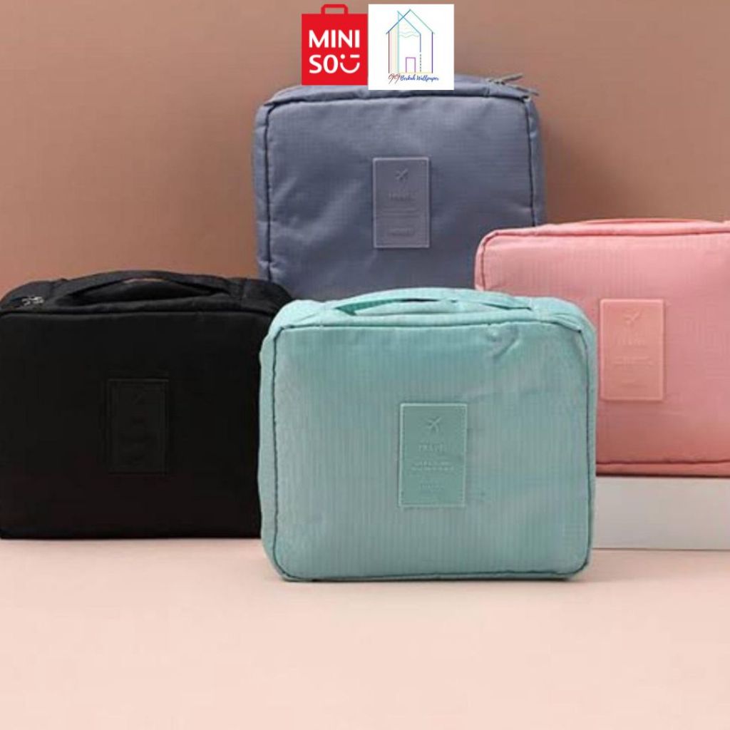 MINISO Tas Penyimpanan Travel Bag Multifungsi Baju Praktis Organizer Pouch Makeup Organizer