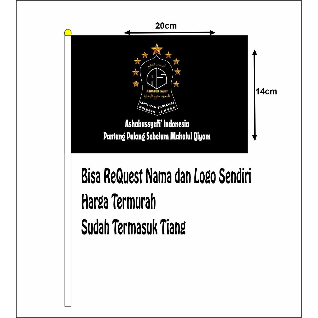 bendera custom ukuran kecil /bendera custom /bendera  /bisa pake desain sendiri