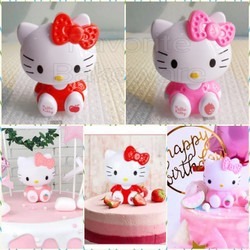 * MKA * PAJANGAN KUE ULANG TAHUN DESAIN HELLO KITTY / HIASAN FIGIRE KUE ULANG TAHUN ANAK KARAKTER HE