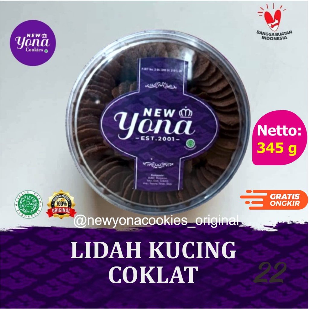 

[Ready ] Kue Lebaran New Yona Cookies - Lidah Kucing Coklat