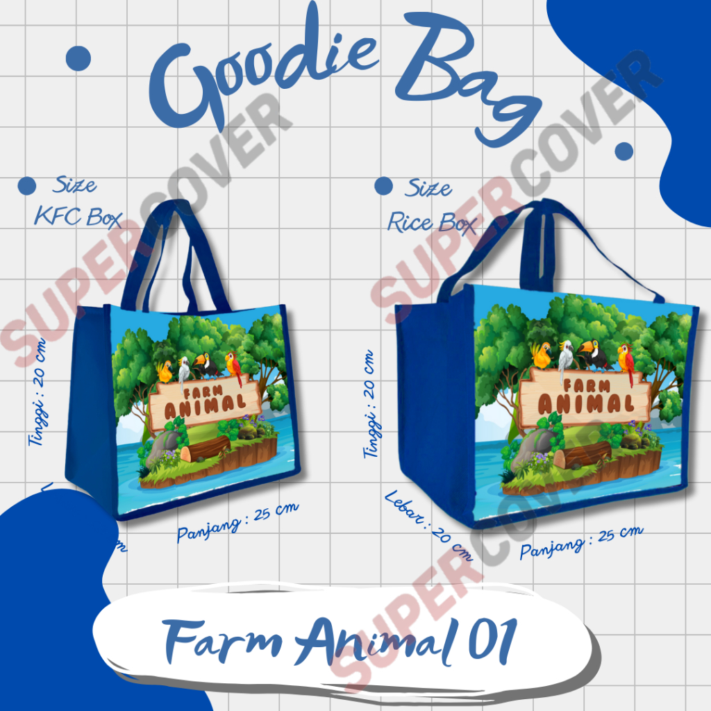

Goodie Bag Gambar Kartun Animal 01 Warna Biru Tua Untuk Acara Ulang Tahun, Aqiqah, Sunatan Dan Lain lain.