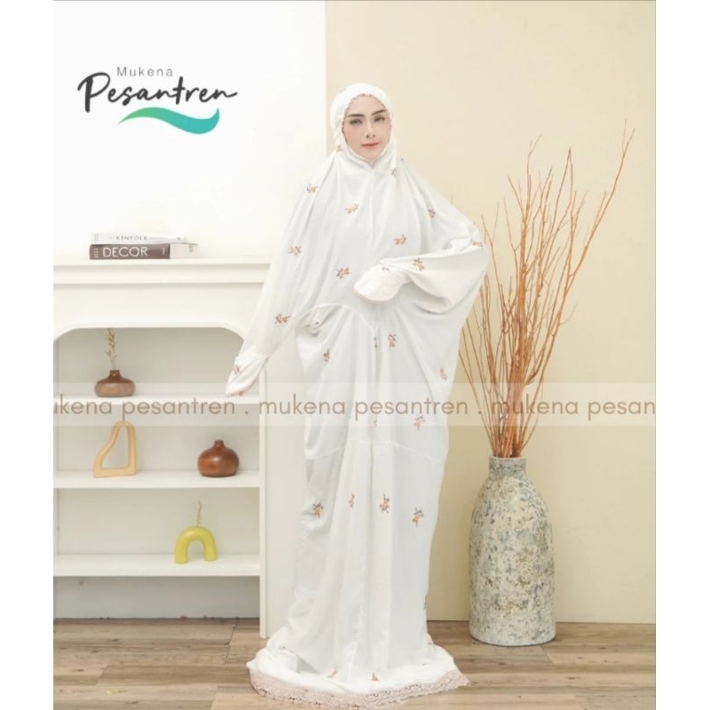 Mukena terusan rayon bordir Mukena terusan dewasa Mukena rayon premium Mukena terusan bordir