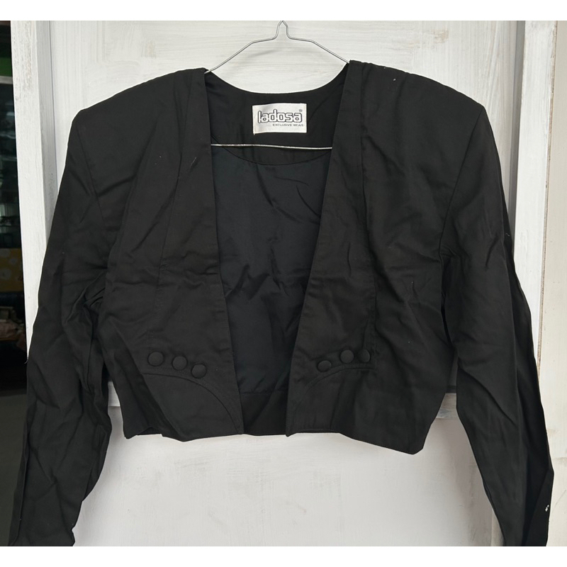 new baru ladosa crop blazer hitam pl preloved thrift