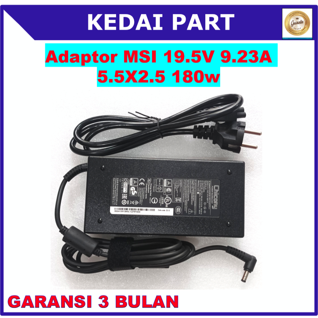 Adaptor Charger MSI GS65 GF65 19.5V 9.23A 5.5X2.5 180W