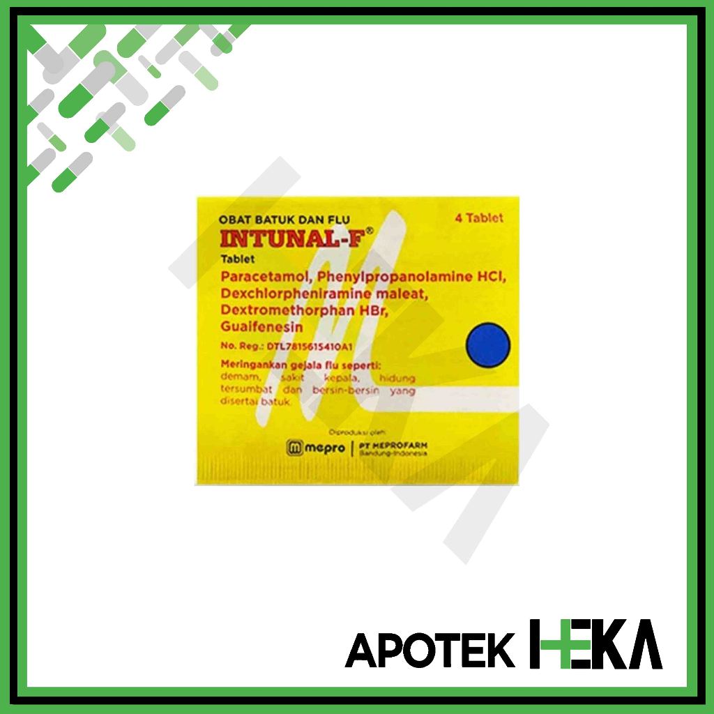 Intunal F Forte Kuning Tablet Strip isi 4 Tablet - Obat Flu Bersin [BOGOR]