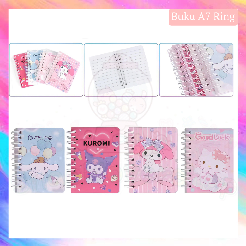 

Notebook Ring Motif A7 Spiral isi 80 Lembar / Buku Catatan Ring