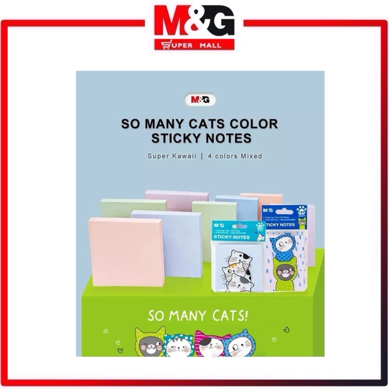 

Sticky Note Kertas Warna Buku Tempel M&G SO MANY CATS YS-375