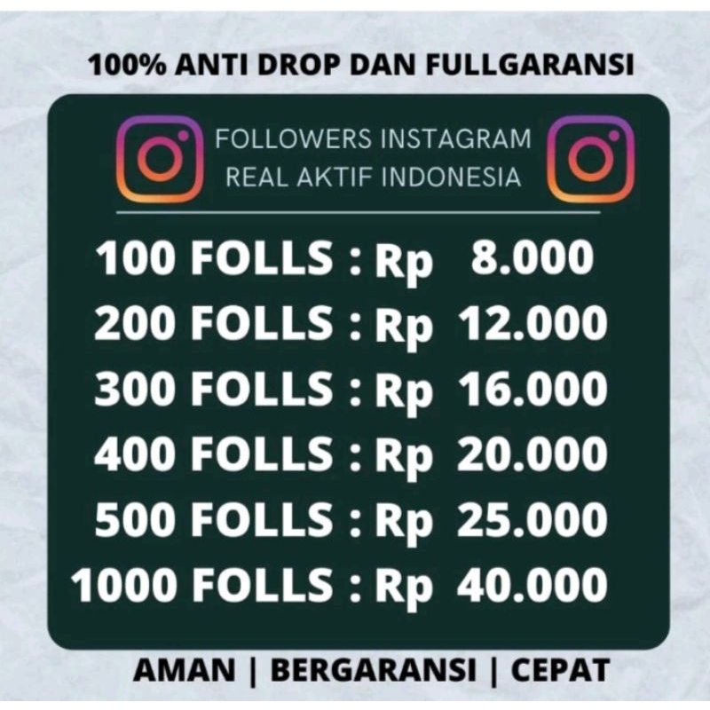 jual beli followers Instagram permanent real