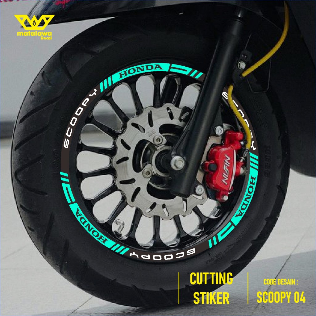 Stiker Cutting Velg Motor Scoopy R12 2020 2021 2022 2023 Nyala sticker variasi ban kode 04