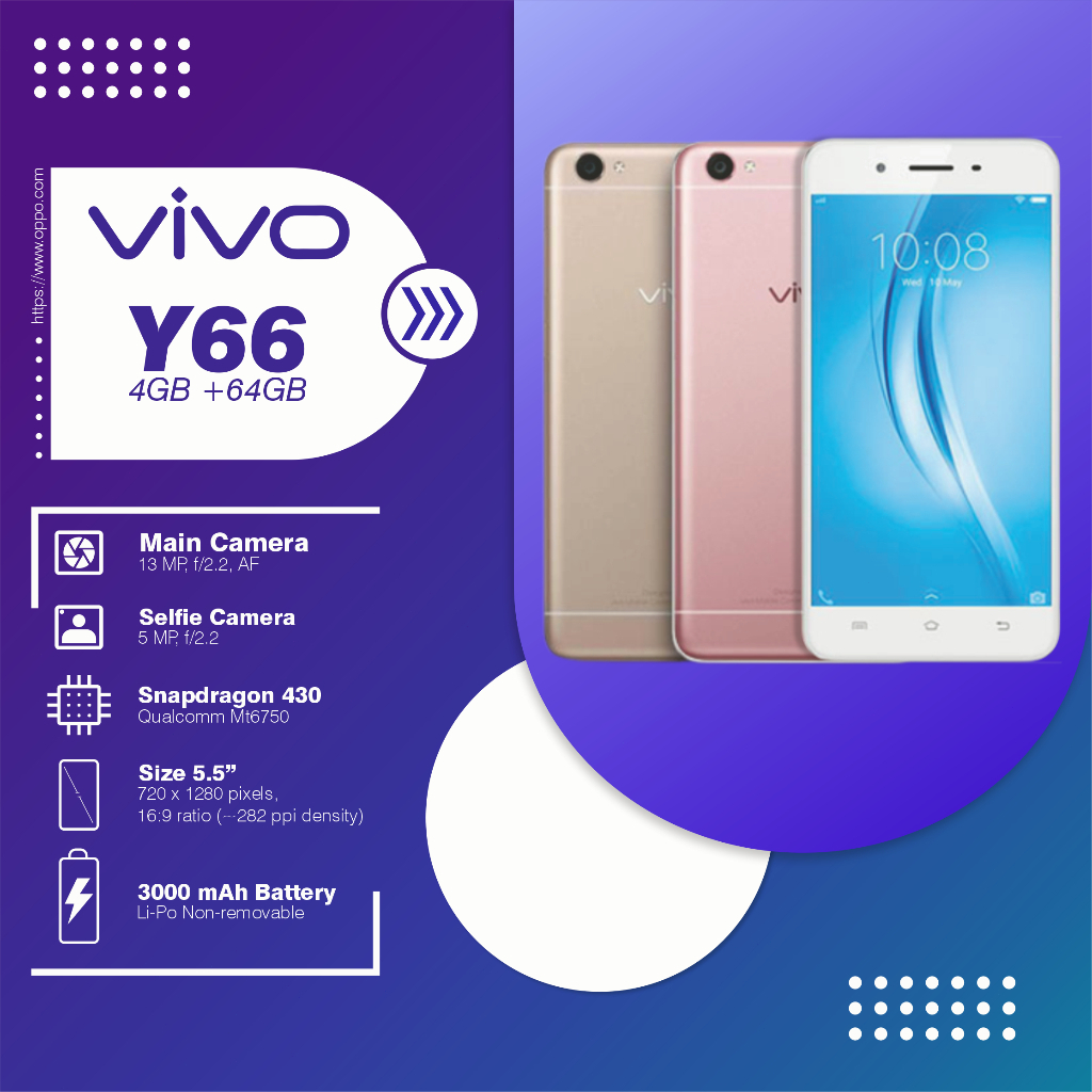 [PROMO] VIVO Y66 Ram 4/64GB HP Murah BERGARANSI