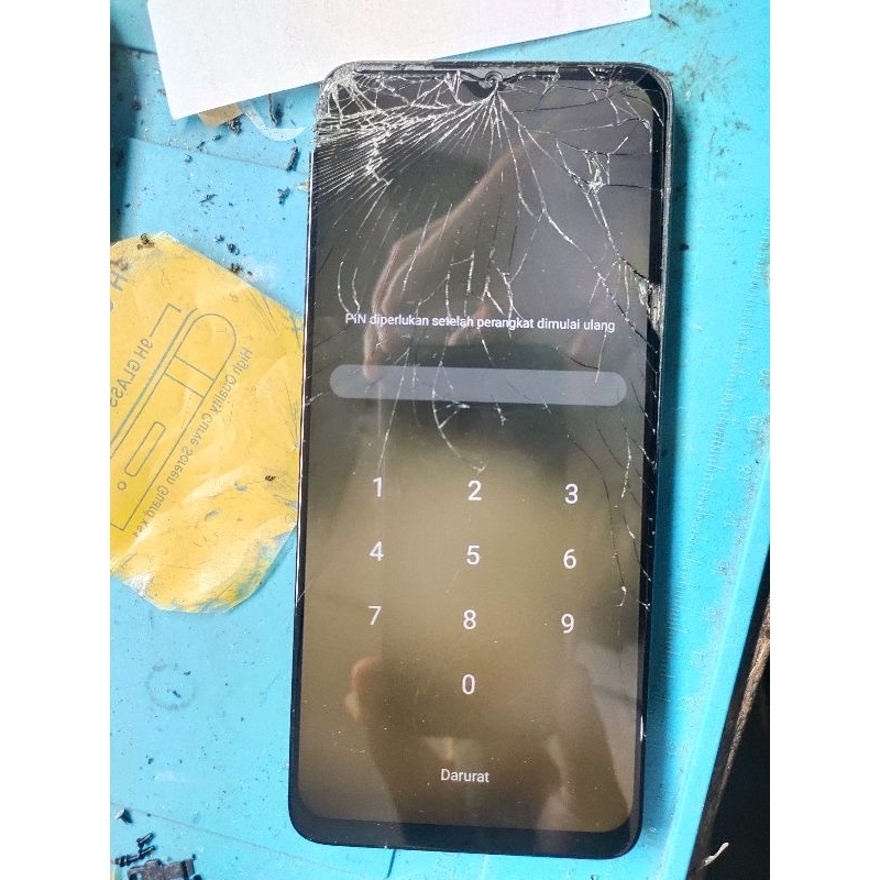 LCD ORIGINAL COPOTAN INFINIX SMART 7 MINUS BERCAK KUNING DAN TS PECAH