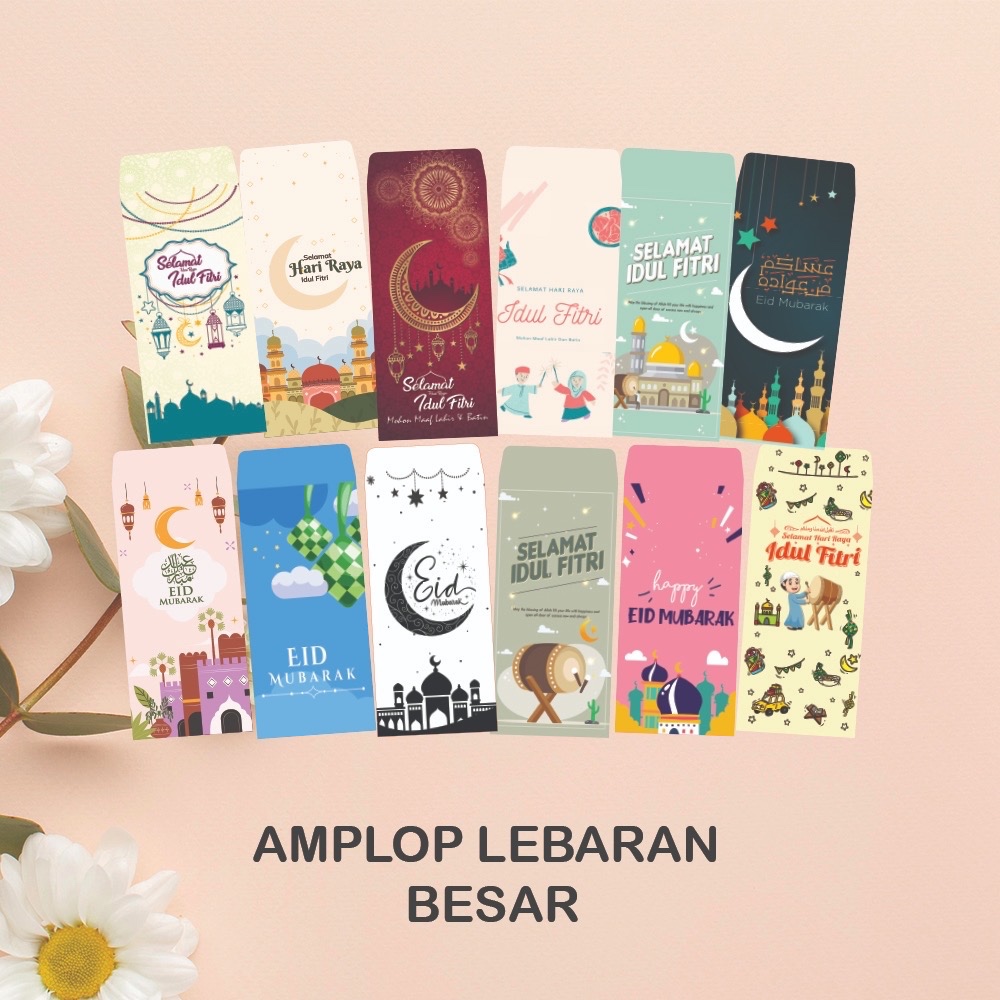 

Amplop Lebaran ukuran Jumbo 25Pcs Ukuran Besar amplop Idul Fitri gambar Lucu aesthethic box isi 25 Pcs