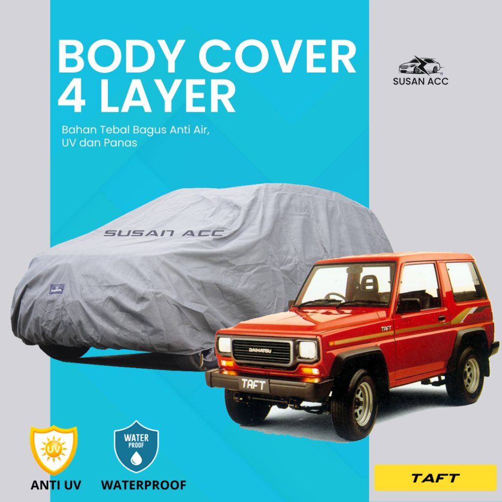 4 LAYEER EXTRA OUTDOOR PREMIUM Body Cover Mobil Taft GT Sarung Mobil Taft Gt Taft Rocky Feroza katan