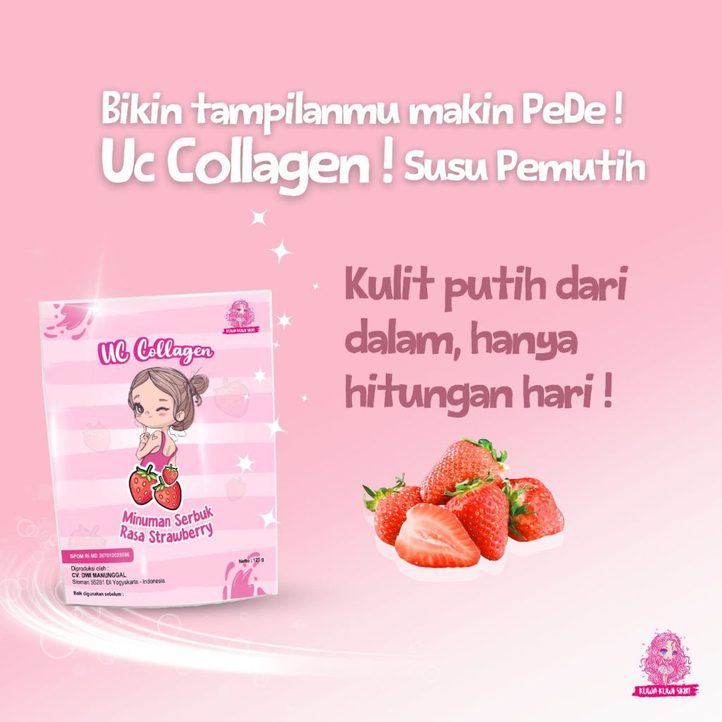 KEMASAN BARU Susu Pemutih Badan UC + Collagen Minuman Kesehatan Kolagen Pencerah Kulit Tubuh Dan Waj