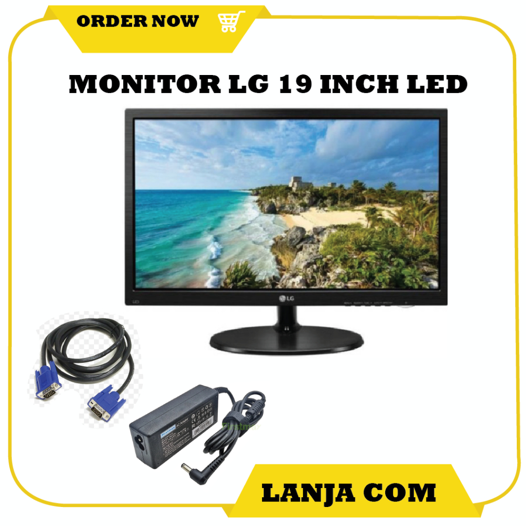 MONITOR LG E1942CA LED 19 INCH LENGKAP KABEL
