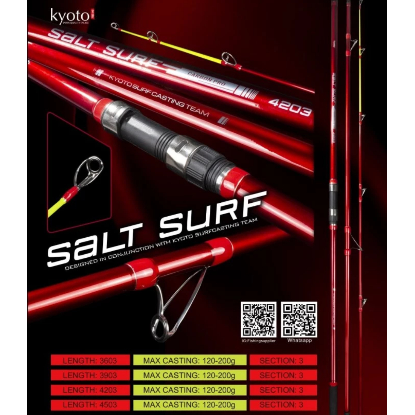 Joran surf kyoto salt carbon power 420cm 450cm/joran surf sambung 4
