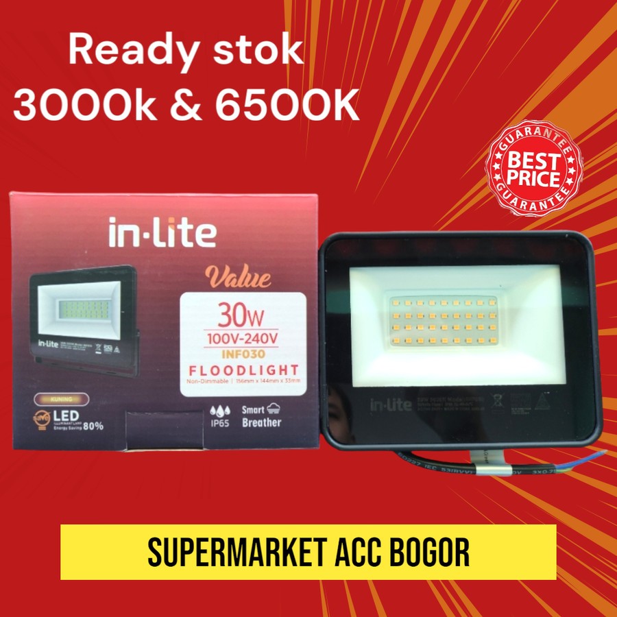 InLite Lampu Sorot FloodLight LED Value 30W 30 WATT INF030 Flood Light - Lampu sorot taman - lampu s