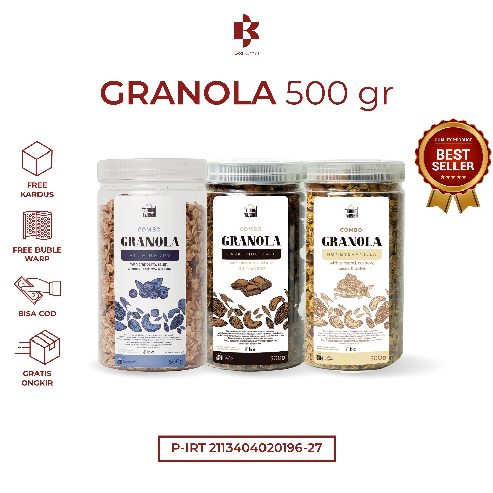 

beSeller Granola Timur Tengah 5 Gram Granola Combo Premium Timur Tengah Oatmeal 41