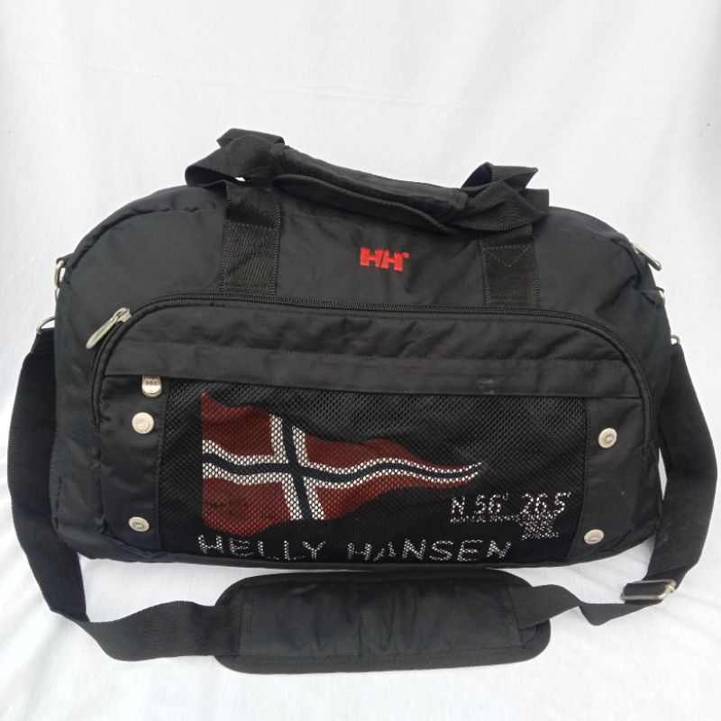 Tas Minggat Travel Duffle Bag Helly Hansen Hitam Preloved Pria Wanita Unisex Cowok Cewek Cowo Cewe