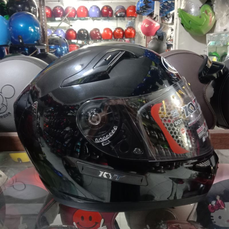 HELM KYT FALCON FR SOLID - BLACK ( CLEAR ) DOUBLE VISOR || KYT FALCON ORIGINAL || HELM FULL FACE