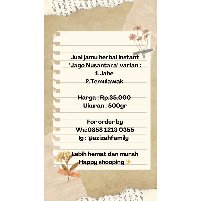 

Jamu herbal instant jahe dan temulawak ukuran 500gr