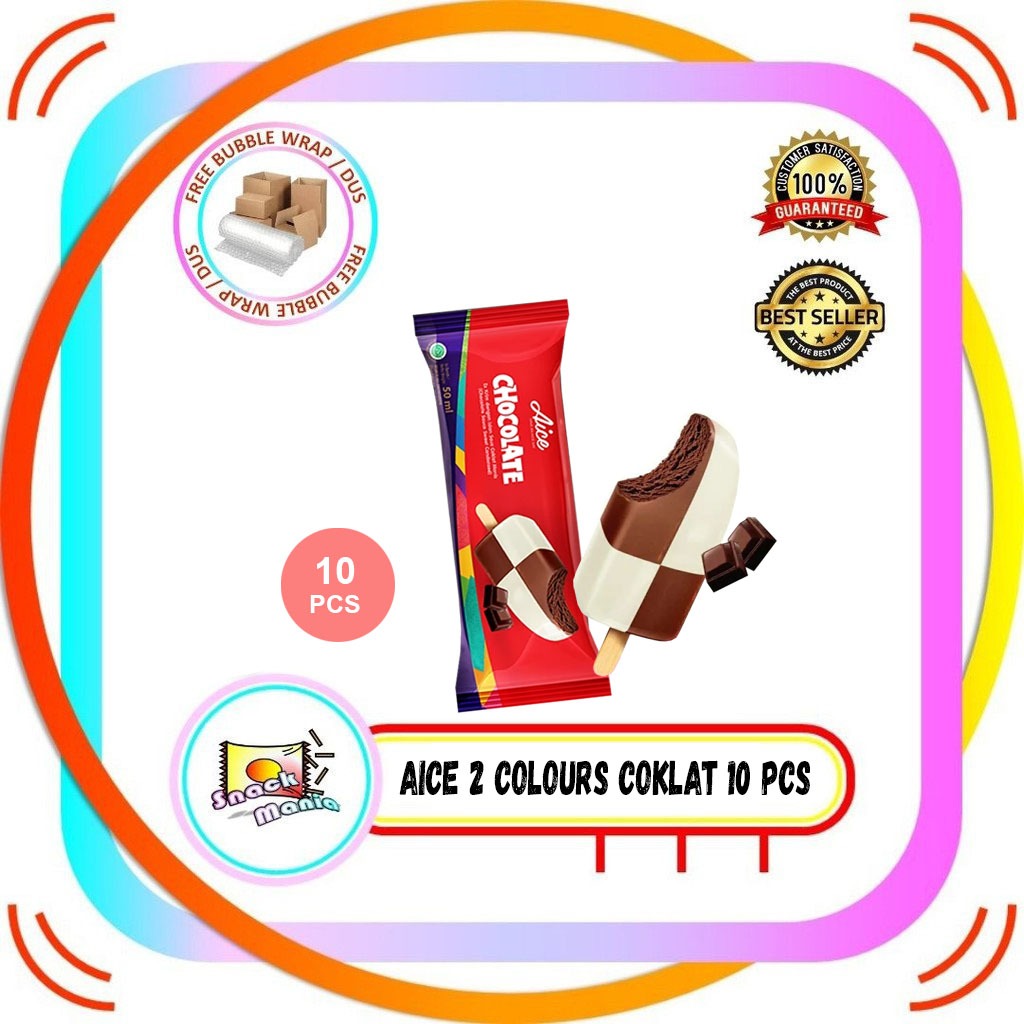 

AICE Ice Cream 2 Colours Chocolate Stick ~ 50 ml x 10 pcs Es Krim Coklat
