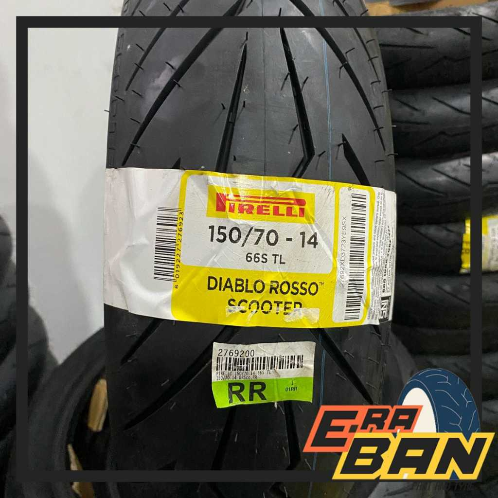 BAN LUAR PIRELLI DIABLO ROSSO SCOOTER 150 70 RING 14 TUBELESS