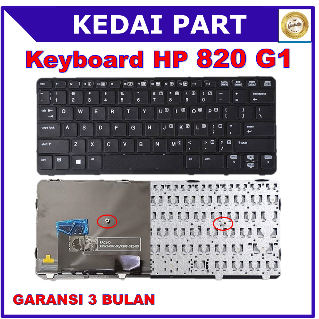 Keyboard Hp EliteBook 820-G1 720 G1 720-G2 720 G2 725-G1 725 G1 725-G2 725 G2 Backlight Backlite Non