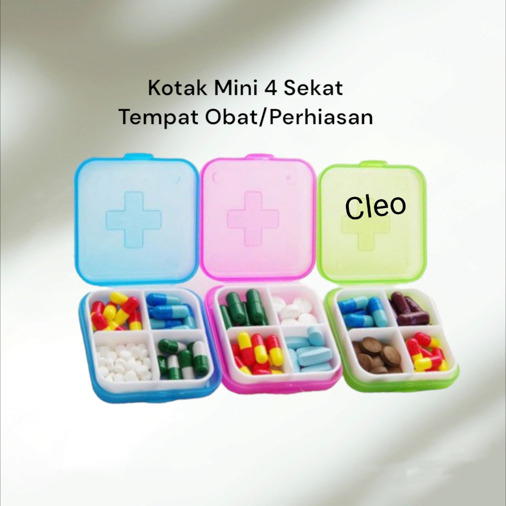 Kotak Obat Mini Serbaguna Travelling Serbaguna / Kotak Obat 4 Sekat