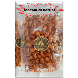 

SNACK MACARONI BANTAT PEDAS, KEMASAN POUCH 50GR ANEKA CAMILAN CABE, MAKARONI BANTET 50GR