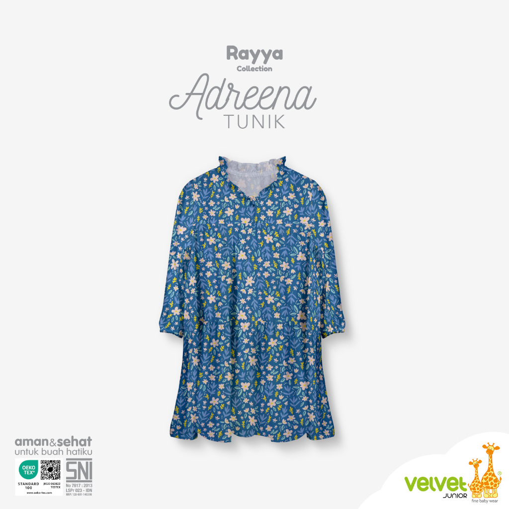 Velvet Junior Baju Anak Rayya Collection Dress Tunic - Adreena Series