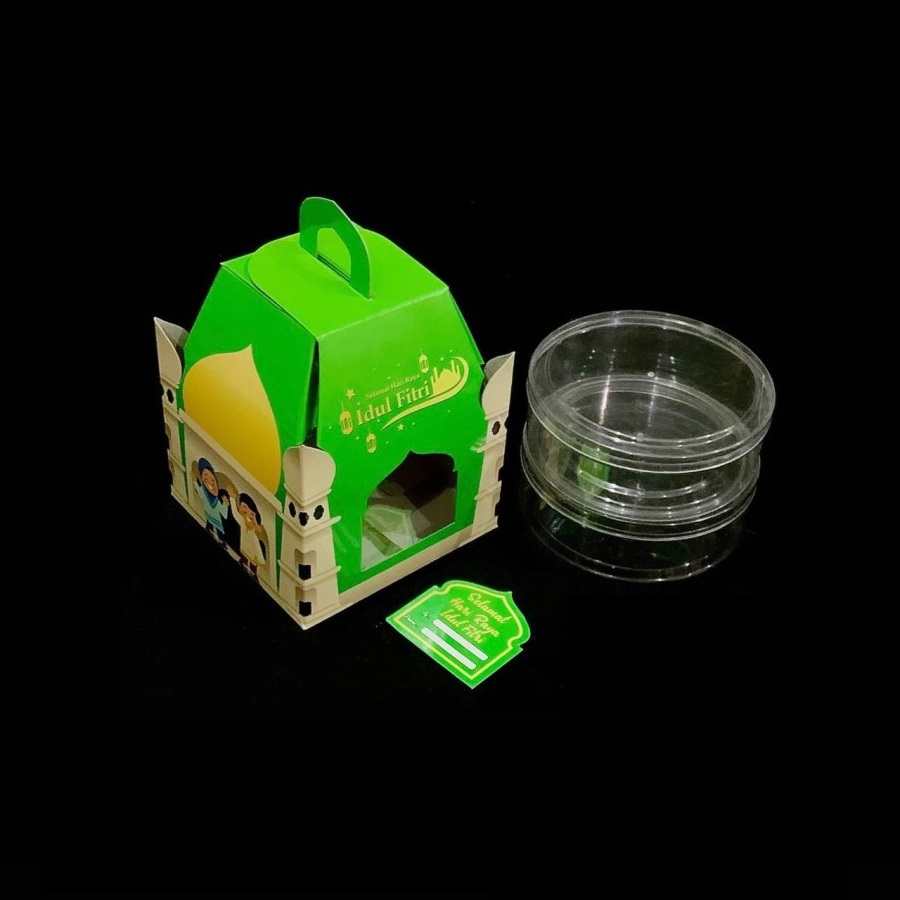 

(5 pcs) dus jinjing hempers lebaran box packaging toples kue kering 250 gram ukuran 12.5 x 12.5 x 15 cm