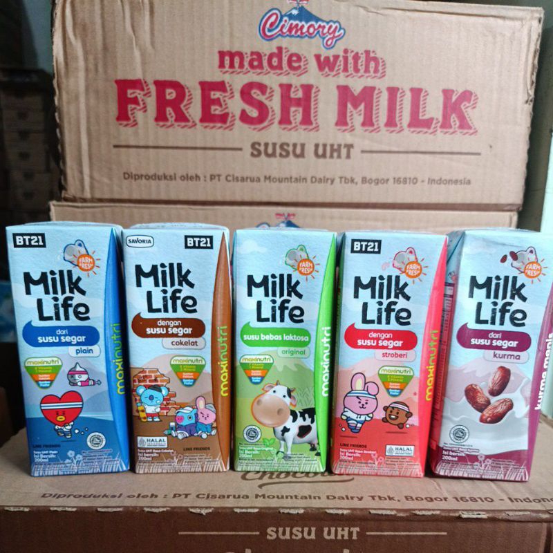 

milk life susu uht 200ml bisa mix rasa dan bisa ekspedisi